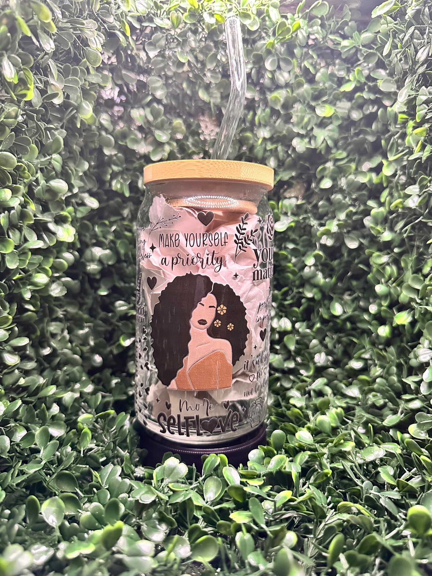 More Self Love 16oz Glass Can