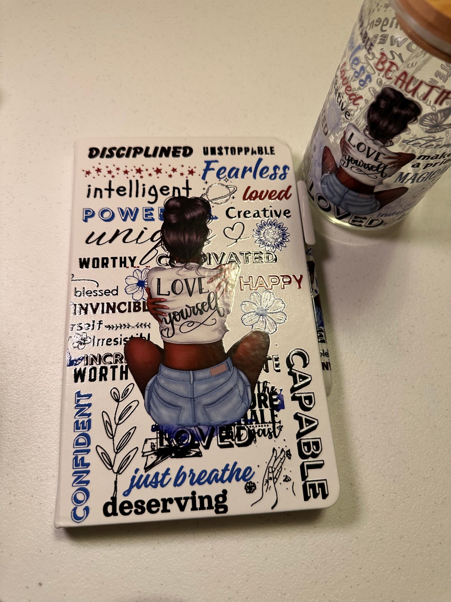 Love Yourself 20oz Glass Can