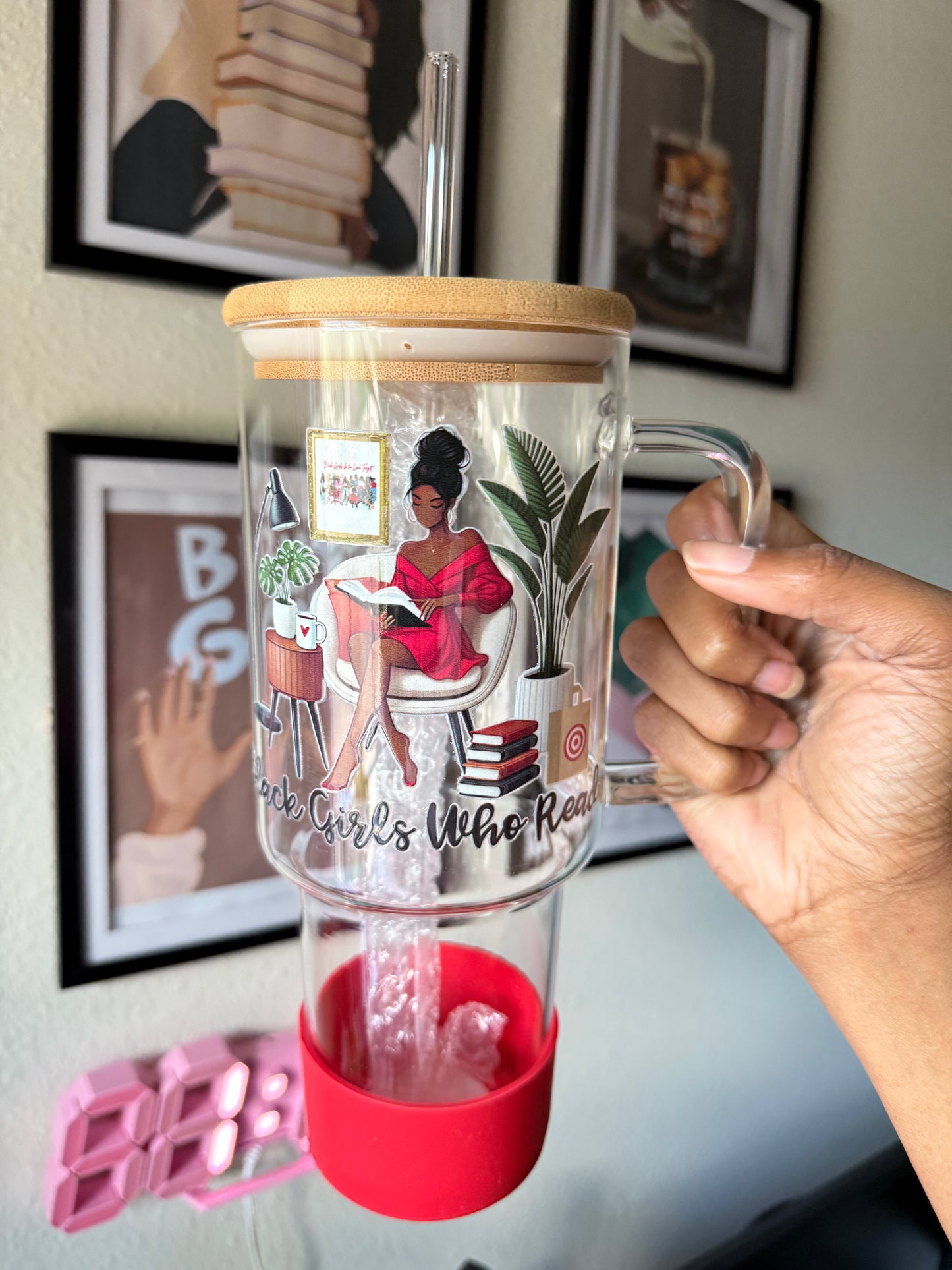 Black Girls Who Read 40oz Glass Tumbler