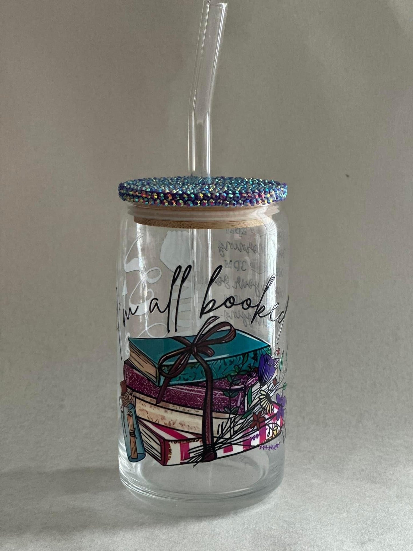 I’m All Booked 16oz Glass Can