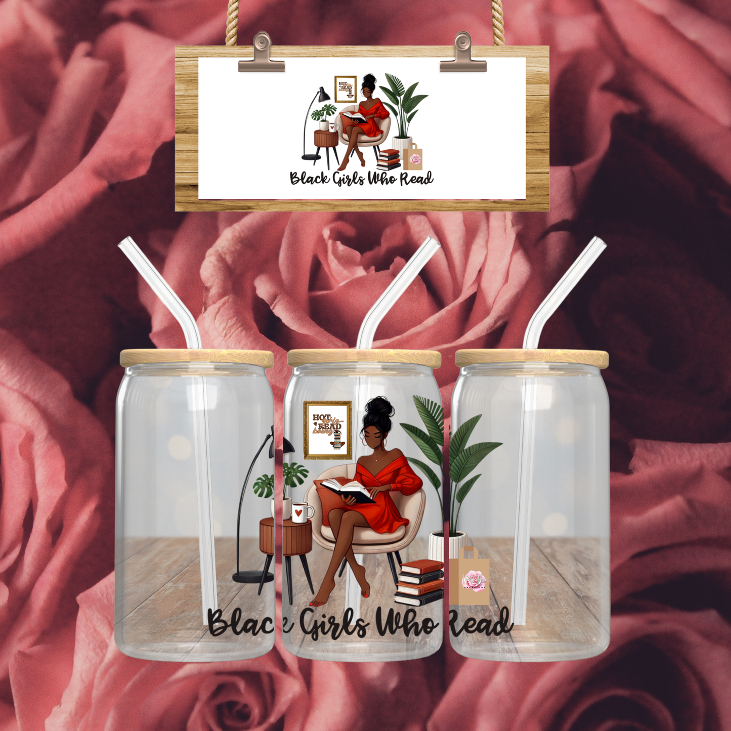 Black Girls Who Read 16oz Glass Can