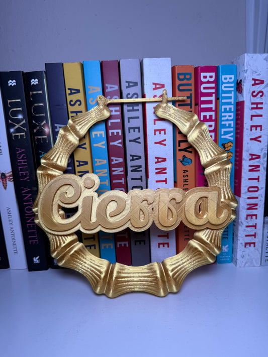 Custom Bamboo Hoop Name Sign