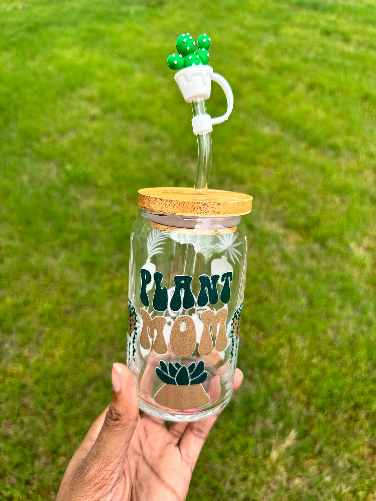 Plant Mom 16oz Glass Can