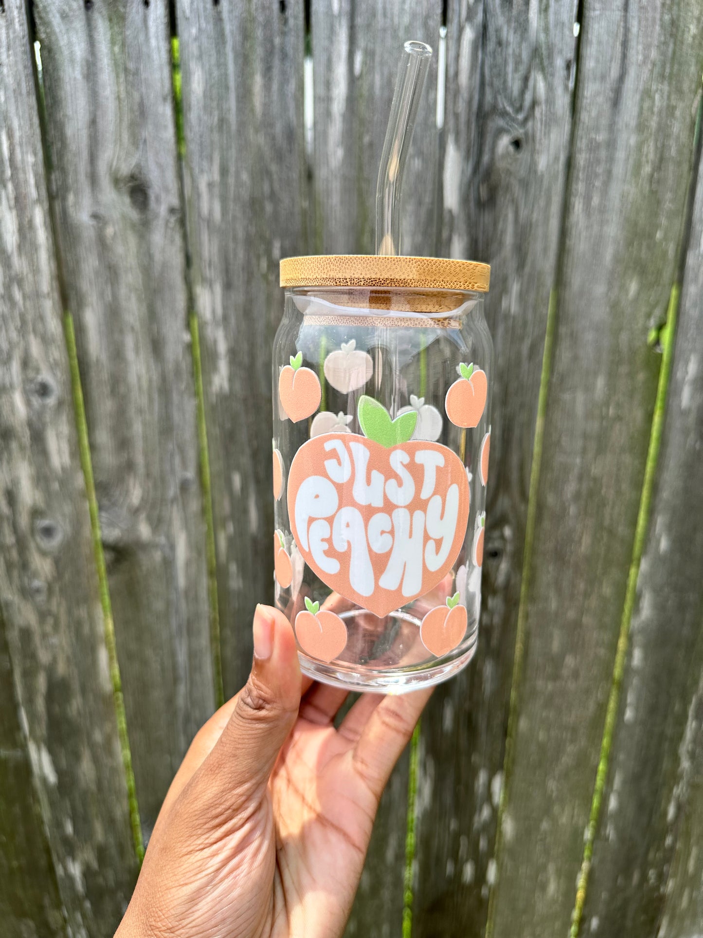 Just Peachy 16oz Glass Can