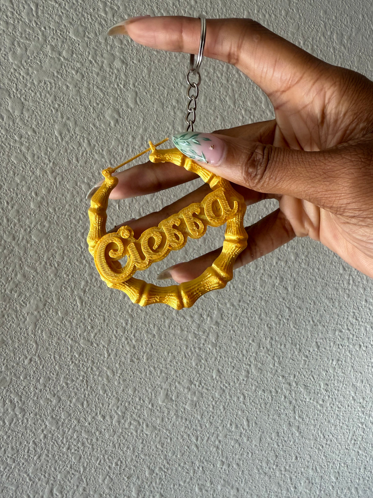Custom Bamboo Hoop Bag Charm