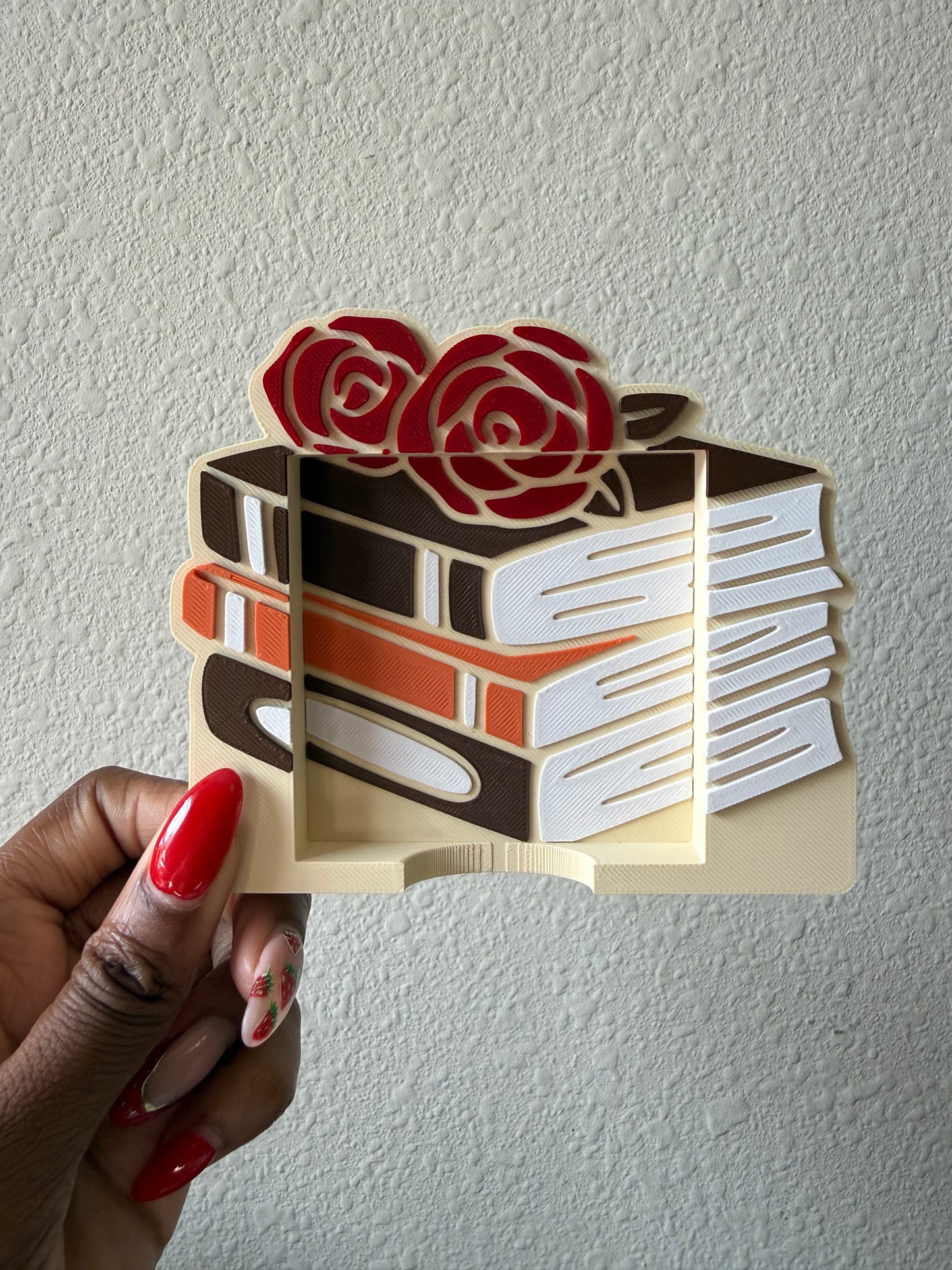 (RTS) Books & Roses Sticky Note Holder