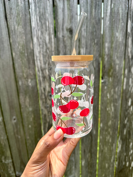 Cherry 16oz Glass Can