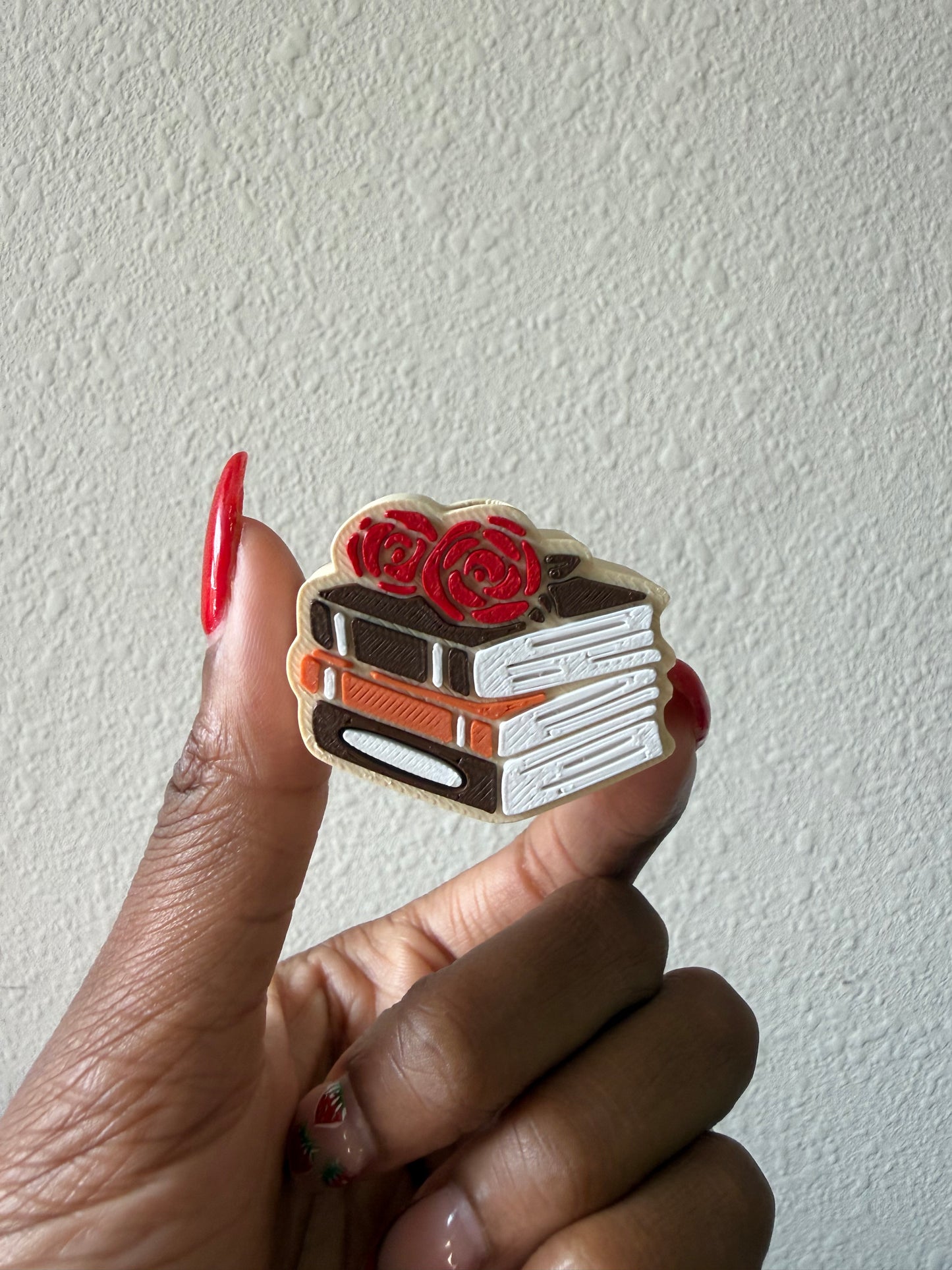 (RTS) Books & Roses Straw Topper