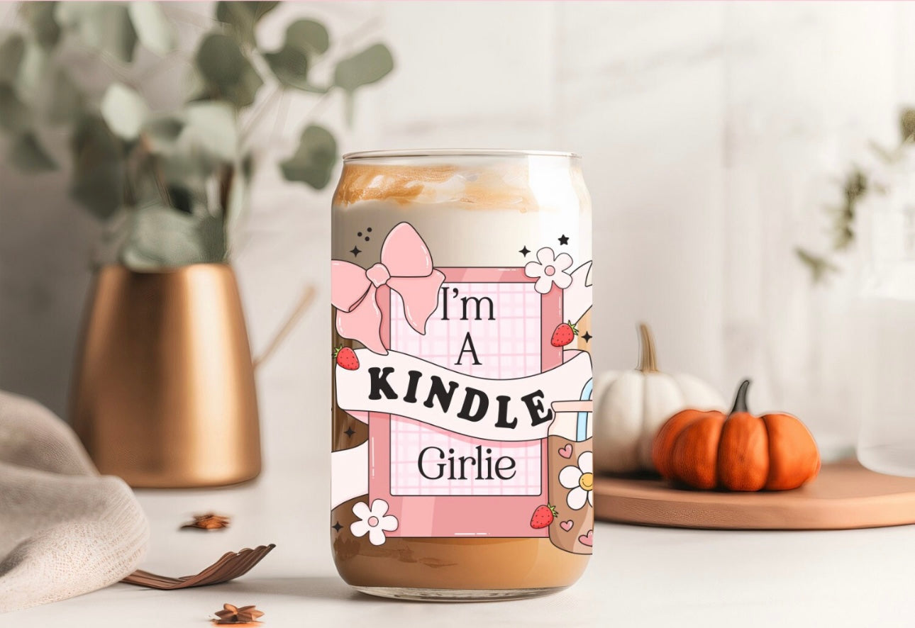 Kindle Girlie 16oz Glass Can