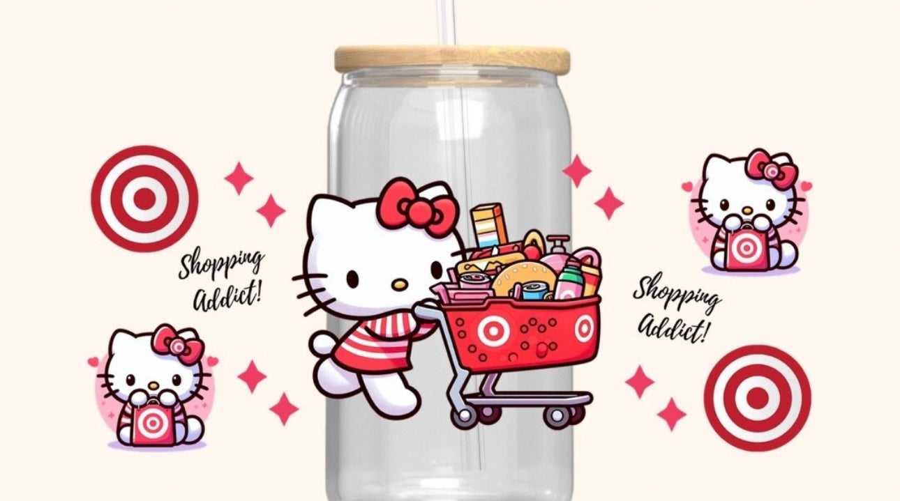 Hello Kitty Shop 16oz Glass Can