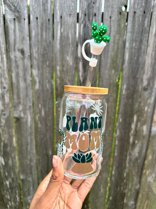 Plant Mom 16oz Glass Can