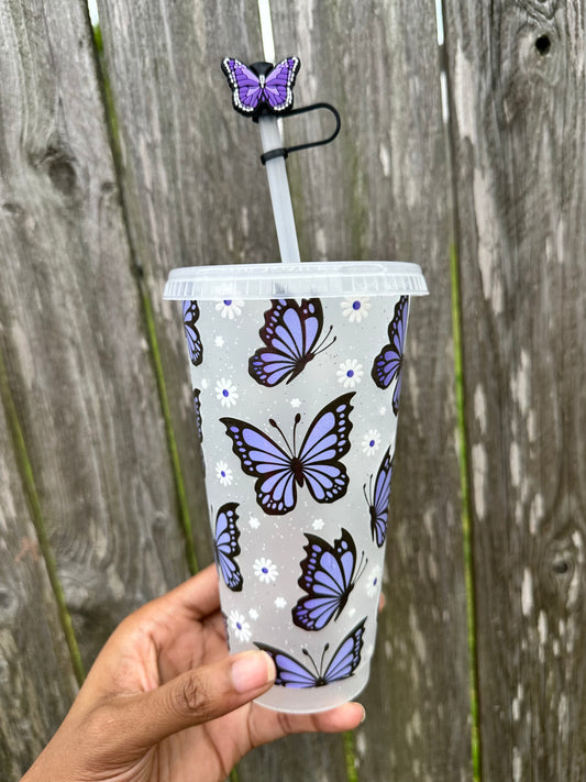 Purple Butterfly 24oz Venti Cup