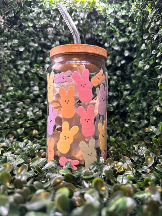 Easter Bunny 16oz Glass Can