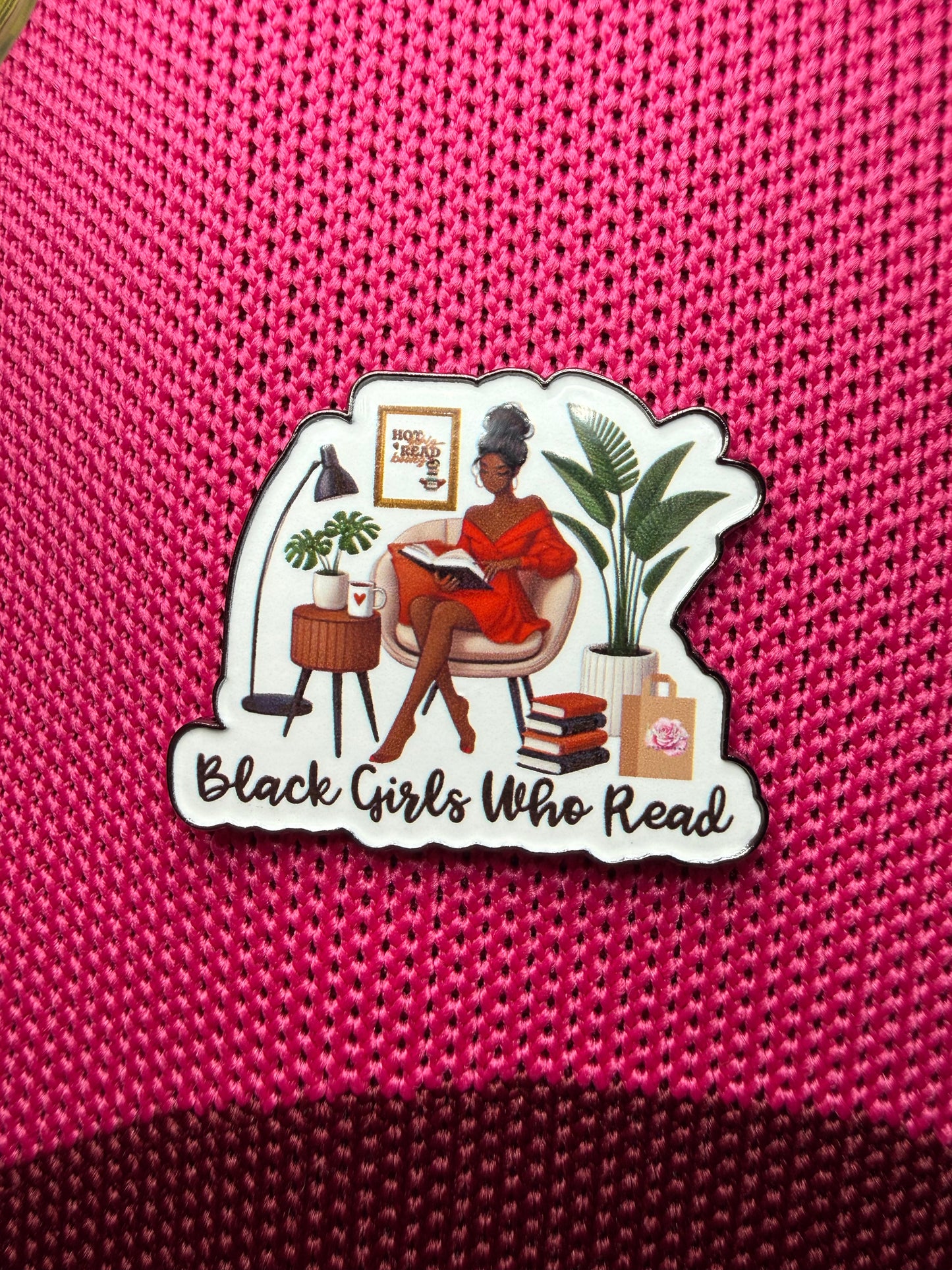 (RTS) Black Girls Who Read Enamel Pin