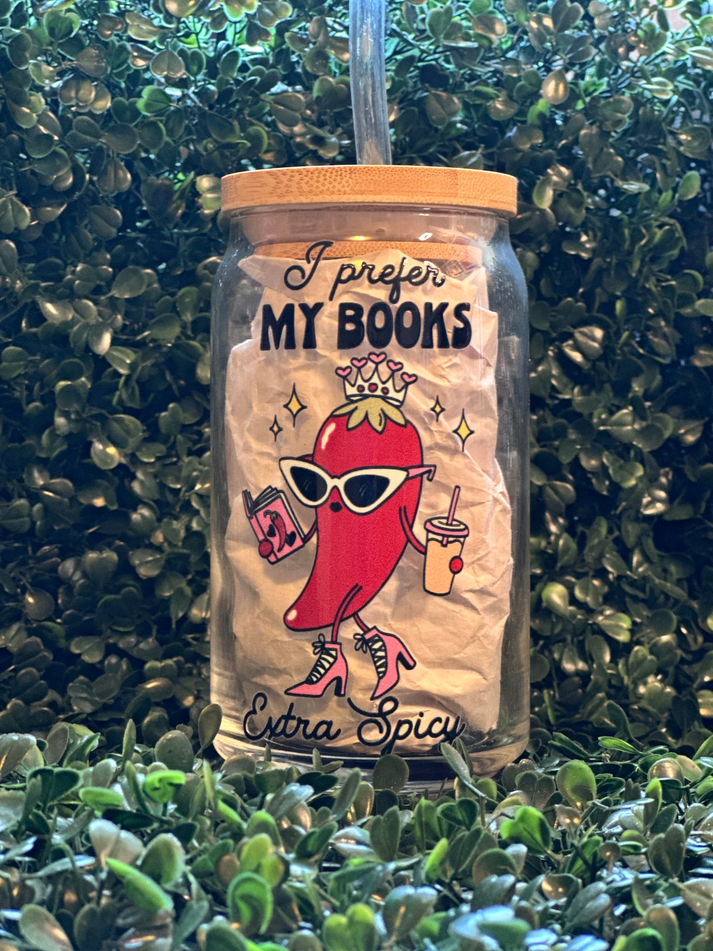 Extra Spicy Books 16oz Glass Can