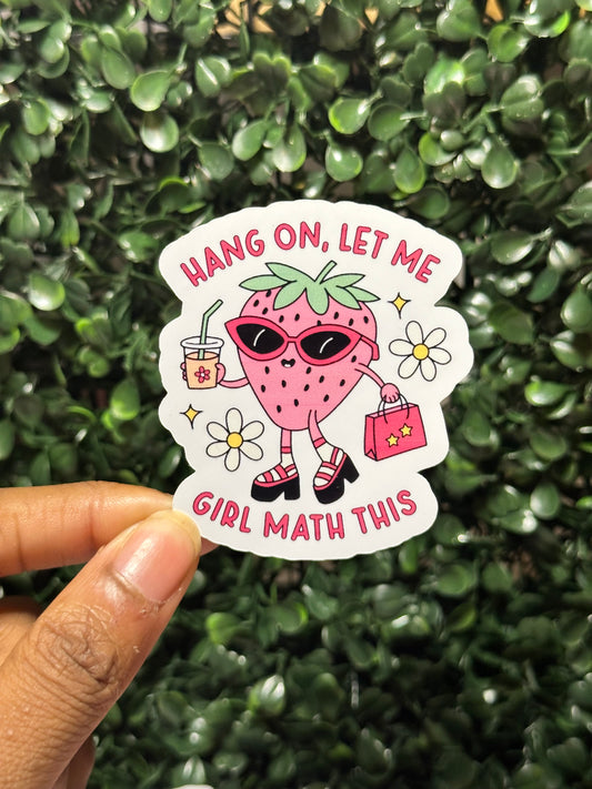 Girl Math Strawberry Sticker