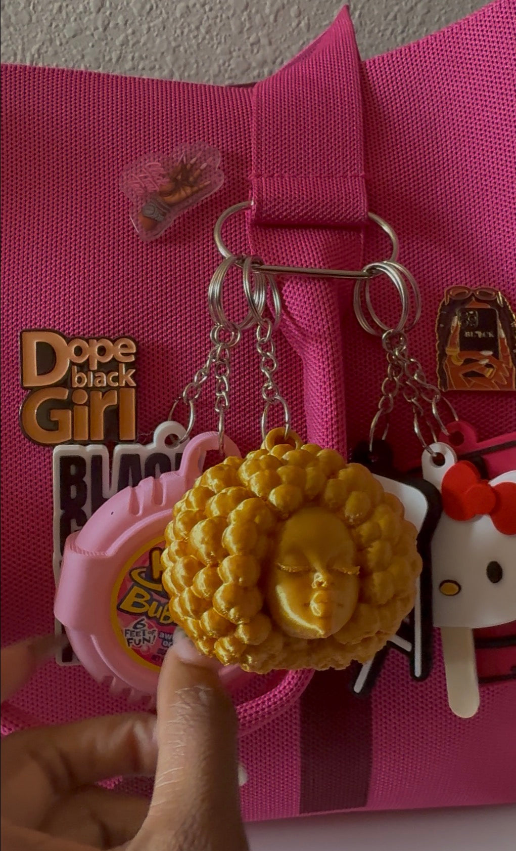 Bag Charm- Afro Girlie