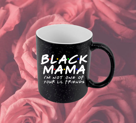 Black Mama Glitter Color Change Mug