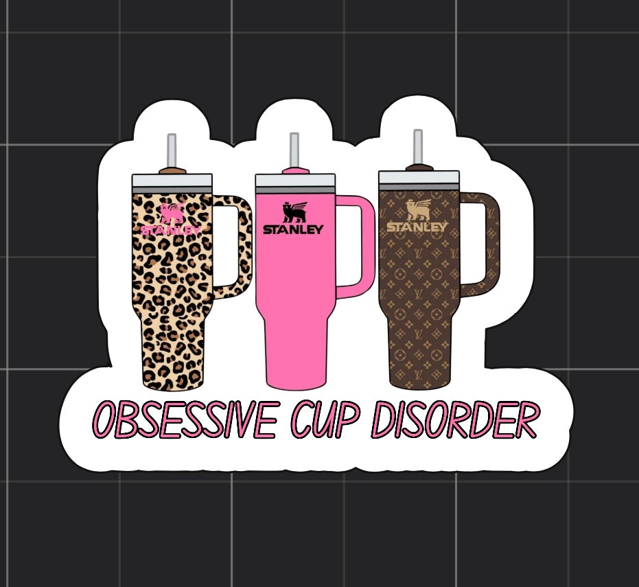 Obsessive Cup Girlie Sticker