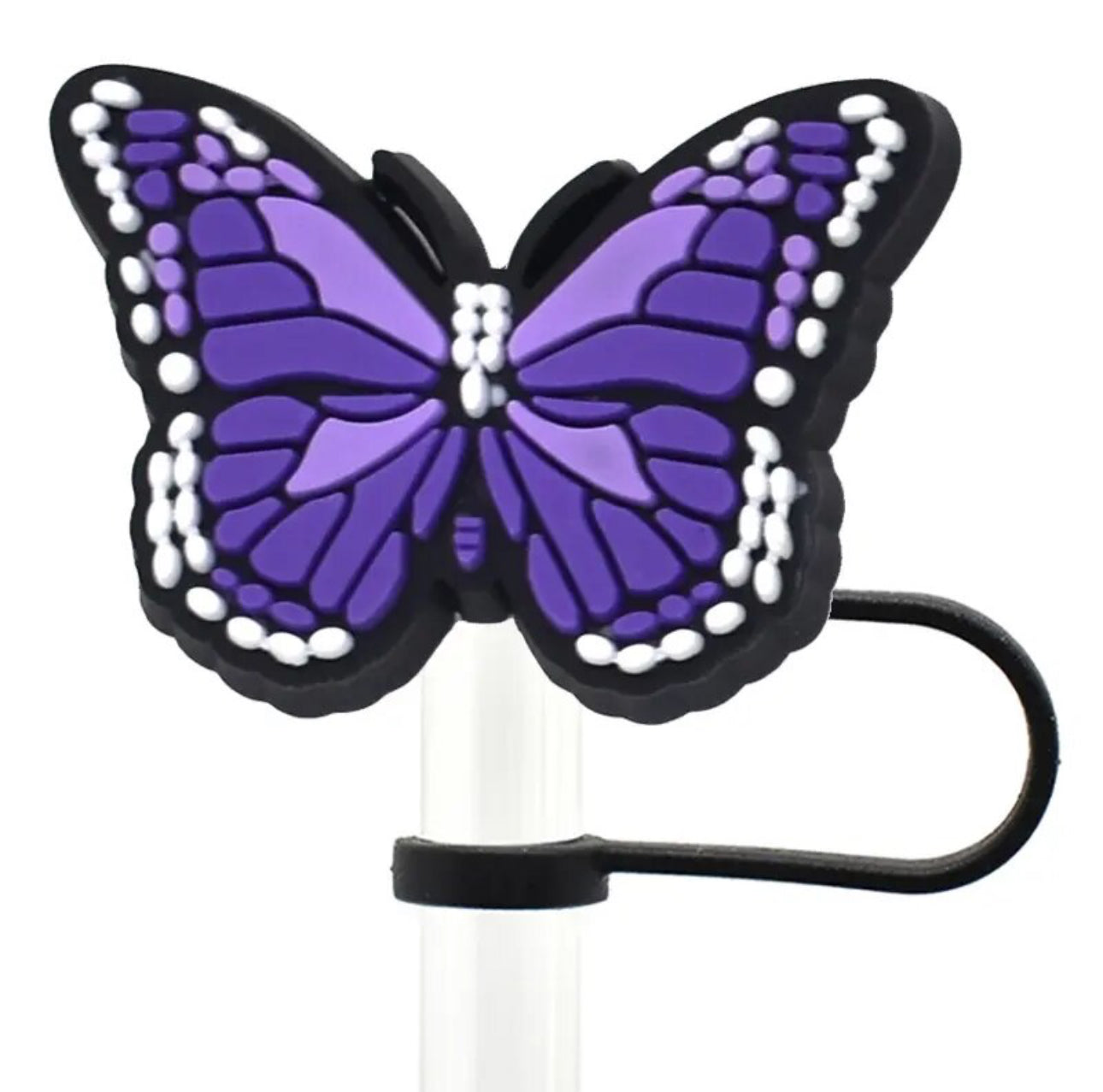 Purple Butterfly Straw Topper