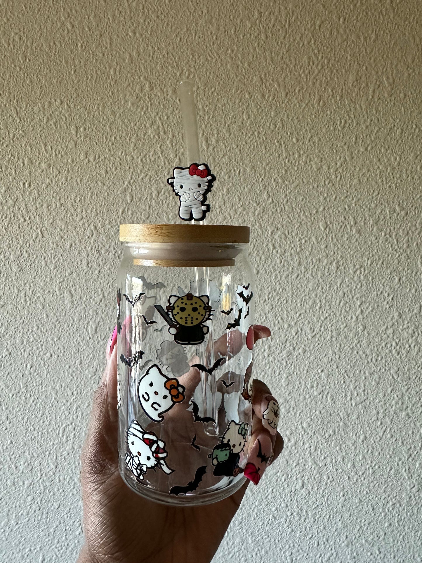 Spooky Hello Kitty 16oz Glass Can