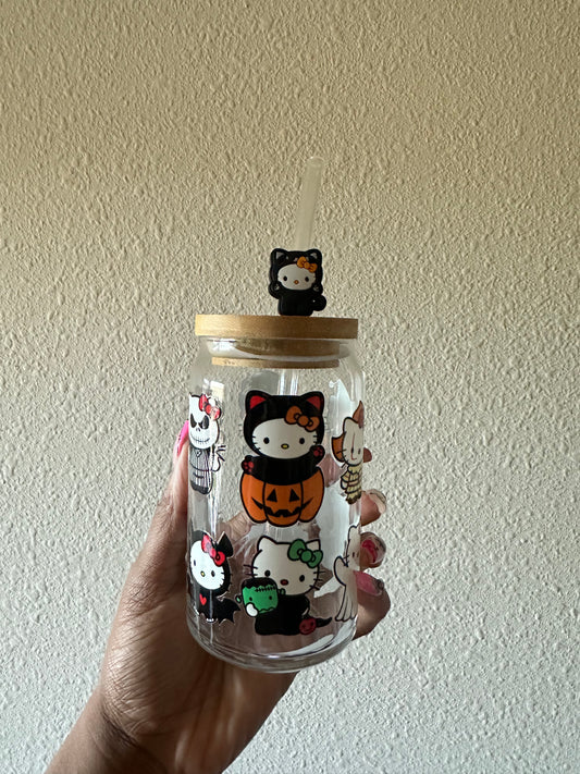 Hallo Kitty 16oz Glass Can