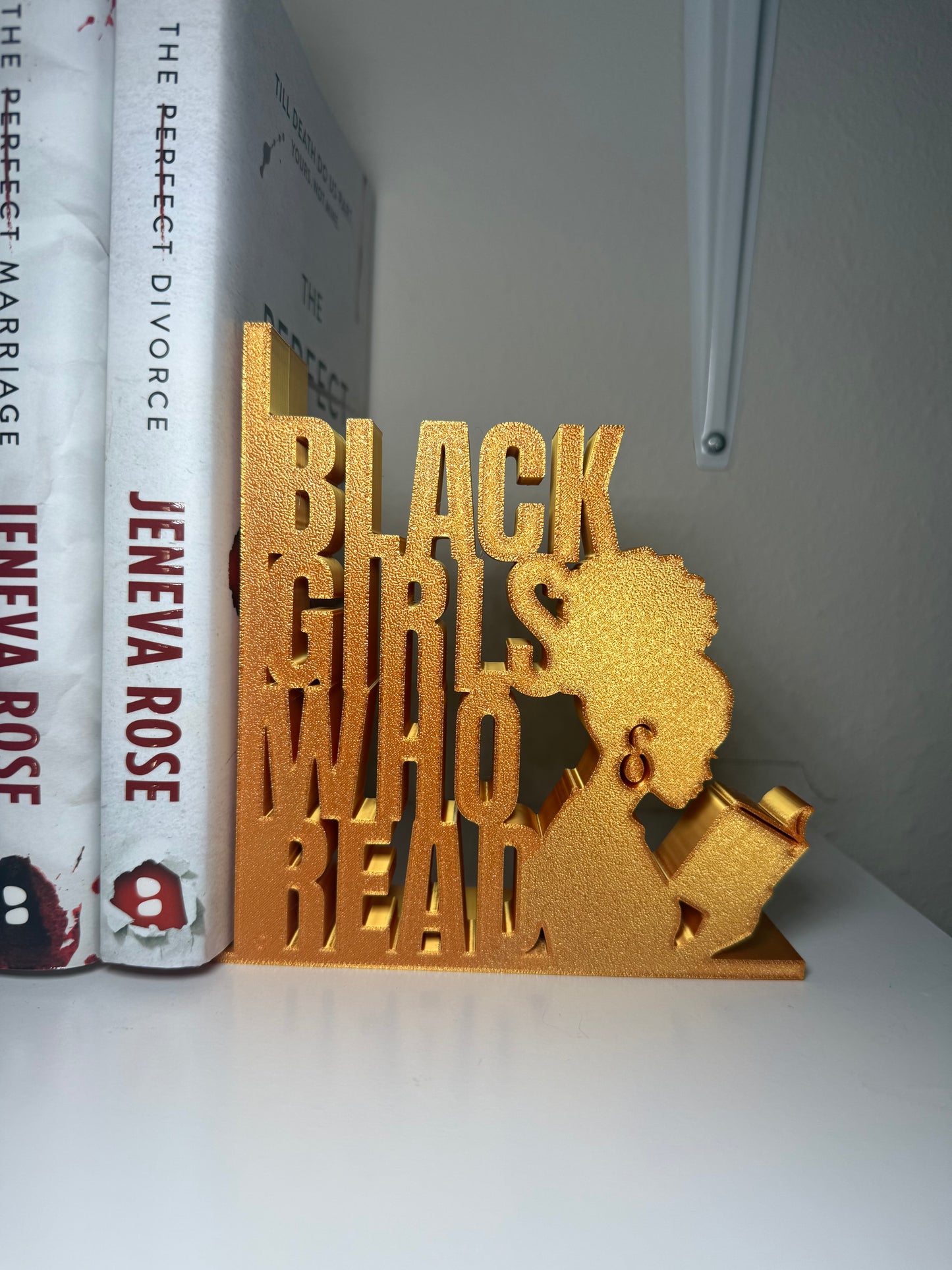 (RTS) Black Girls Who Read Bookend GOLD