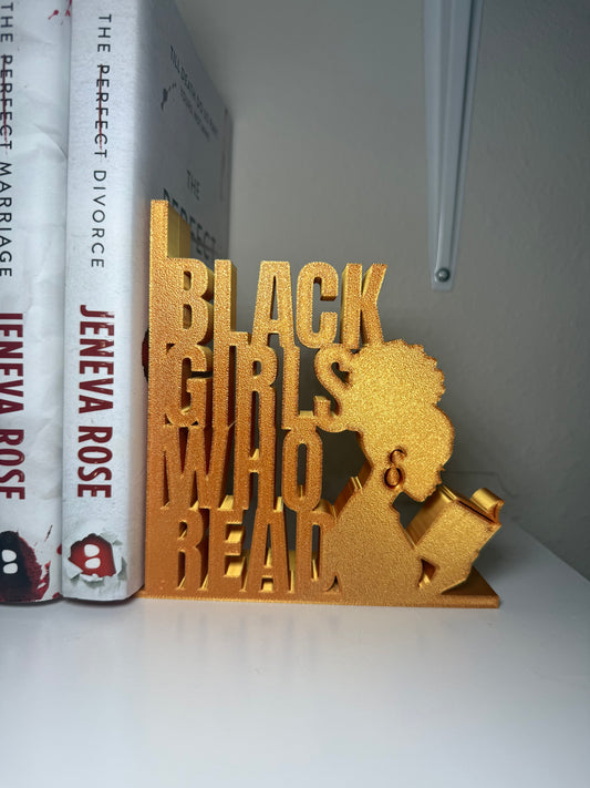 (RTS) Black Girls Who Read Bookend GOLD