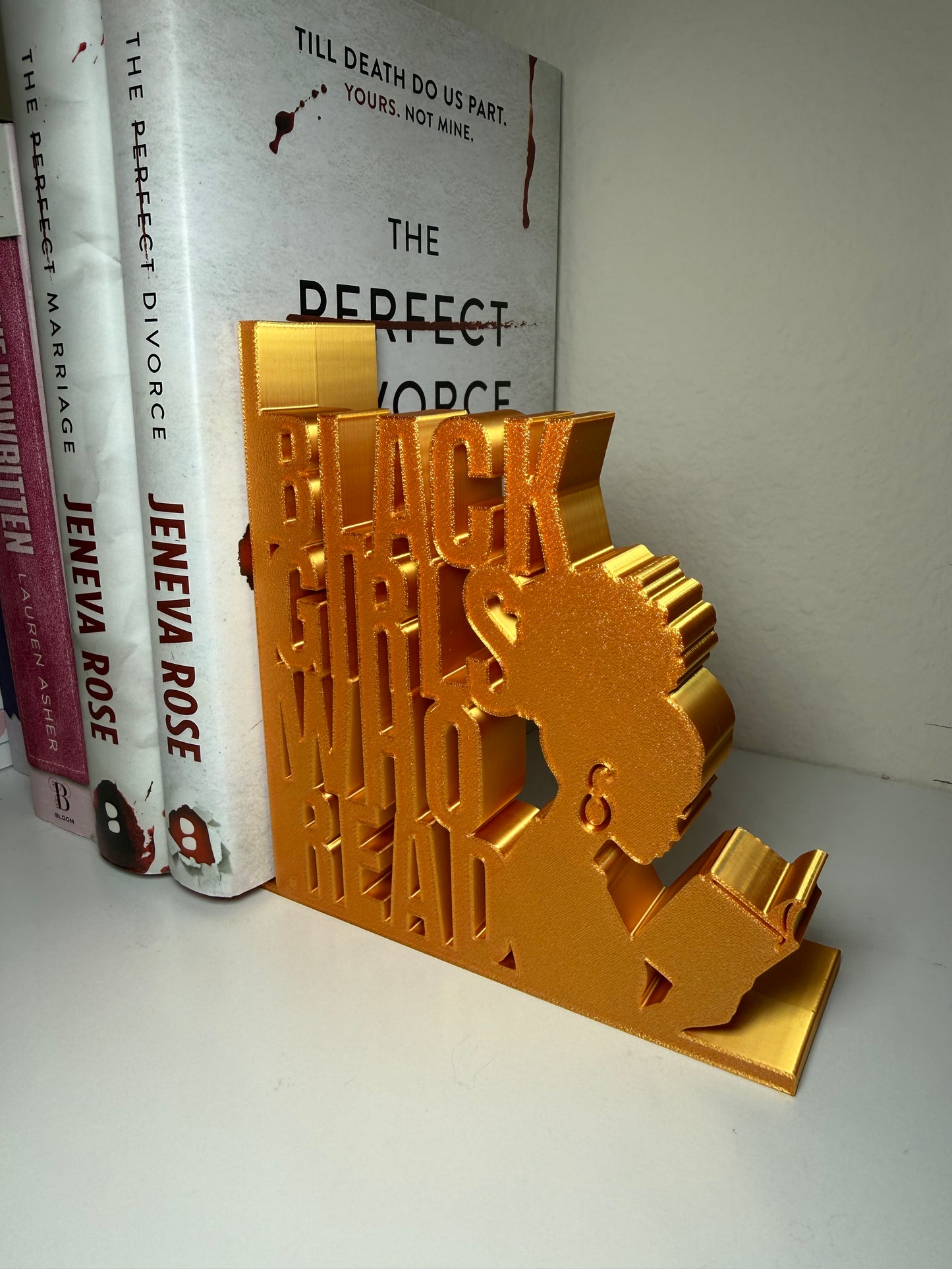 (RTS) Black Girls Who Read Bookend GOLD