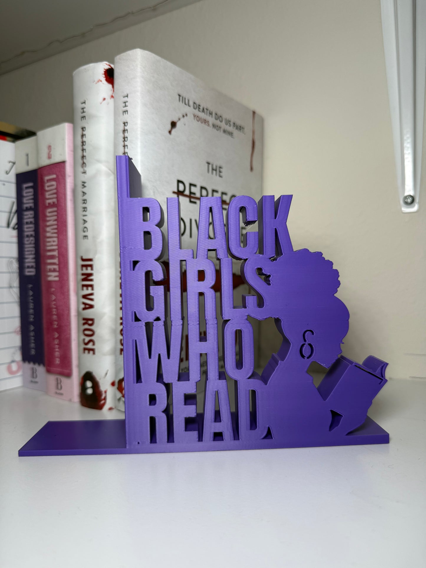 (RTS) Black Girls Who Read Bookend PURPLE