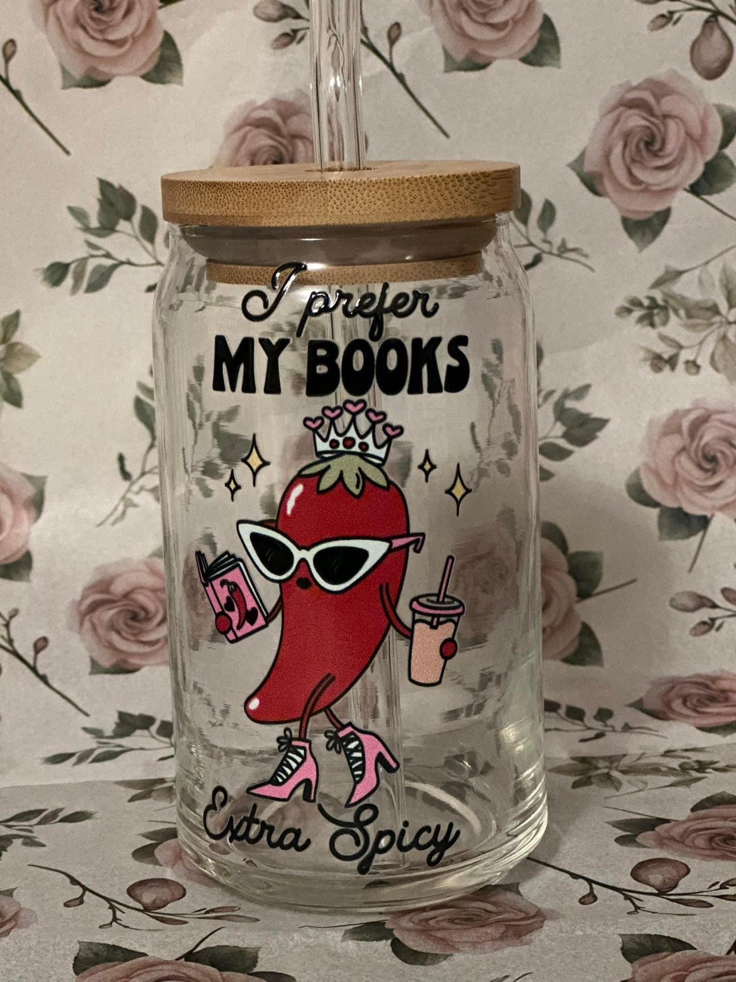 Extra Spicy Books 16oz Glass Can